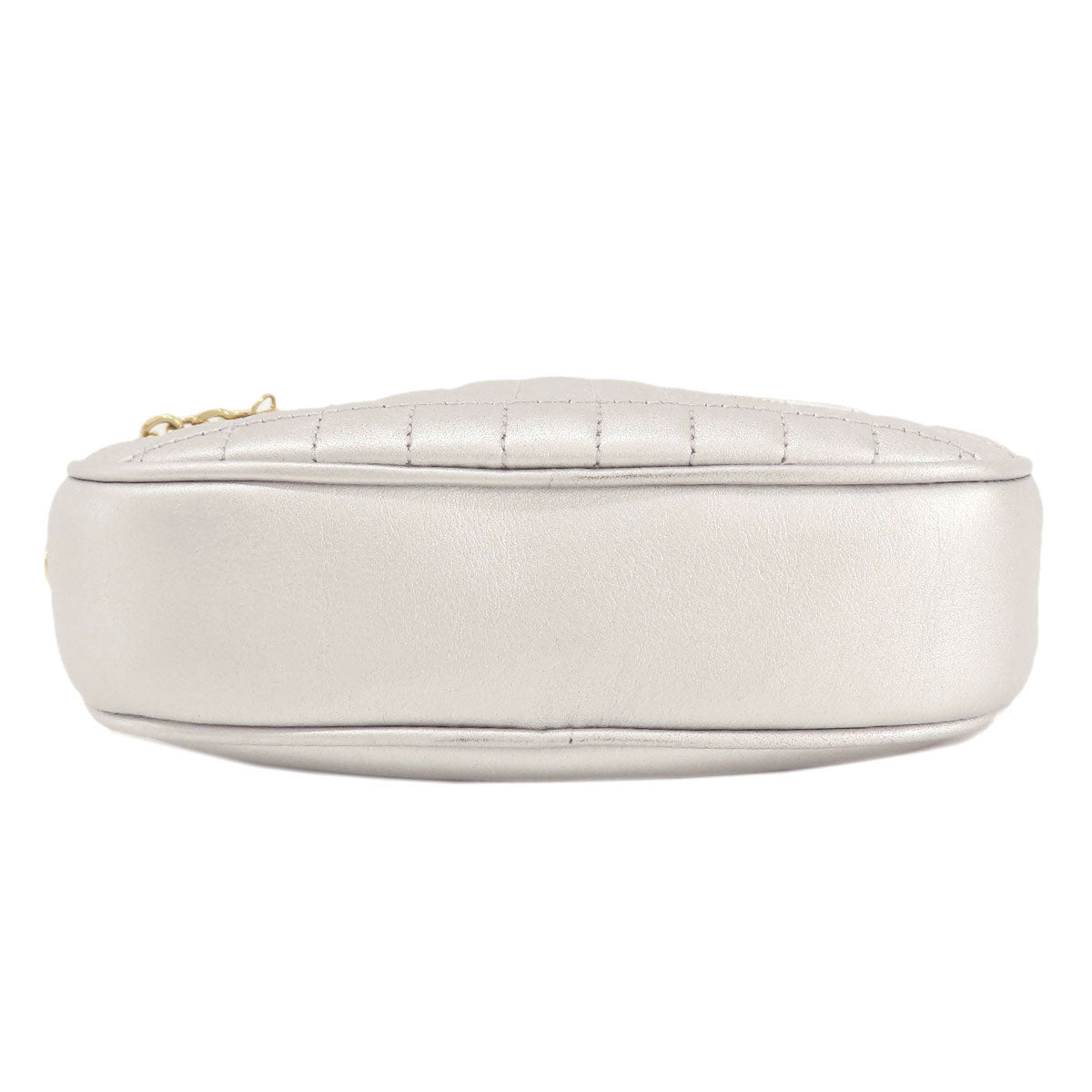 Celine Shoulder Bag Leather Silver Long Shoulder Women