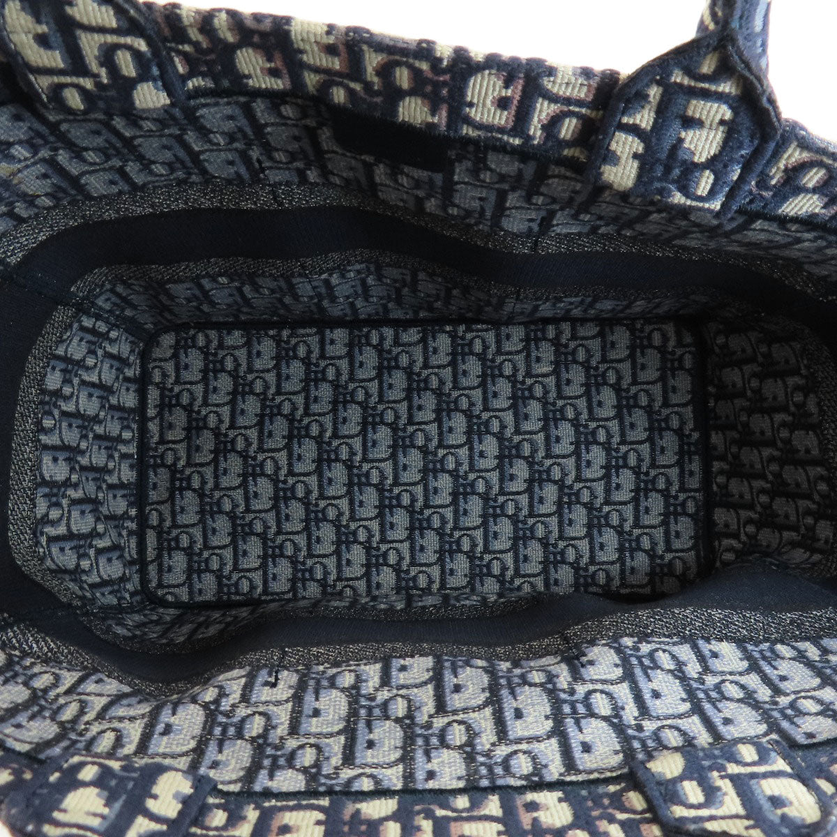 Christian Dior Tote Bag Canvas Navy Trotter Pattern Women