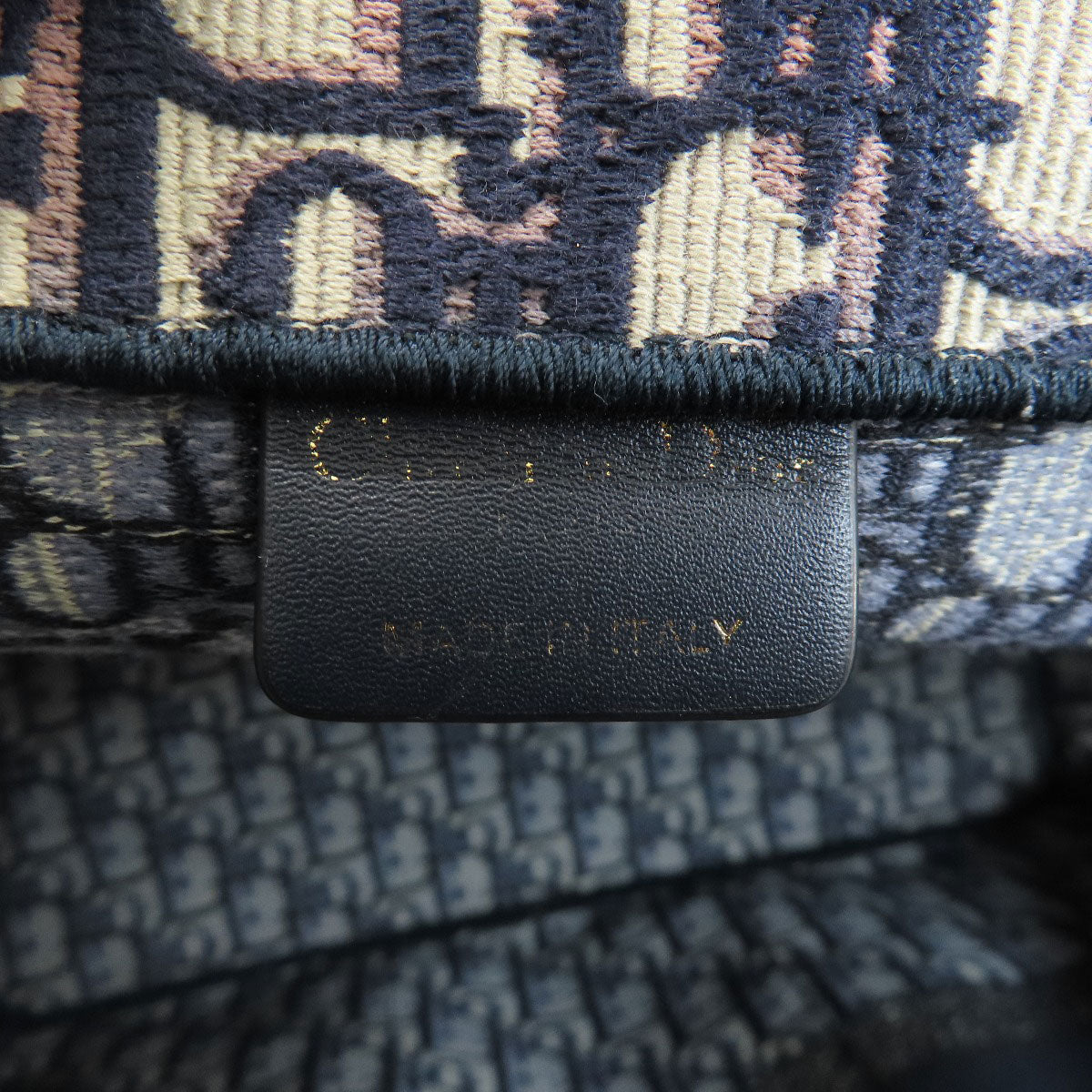 Christian Dior Tote Bag Canvas Navy Trotter Pattern Women
