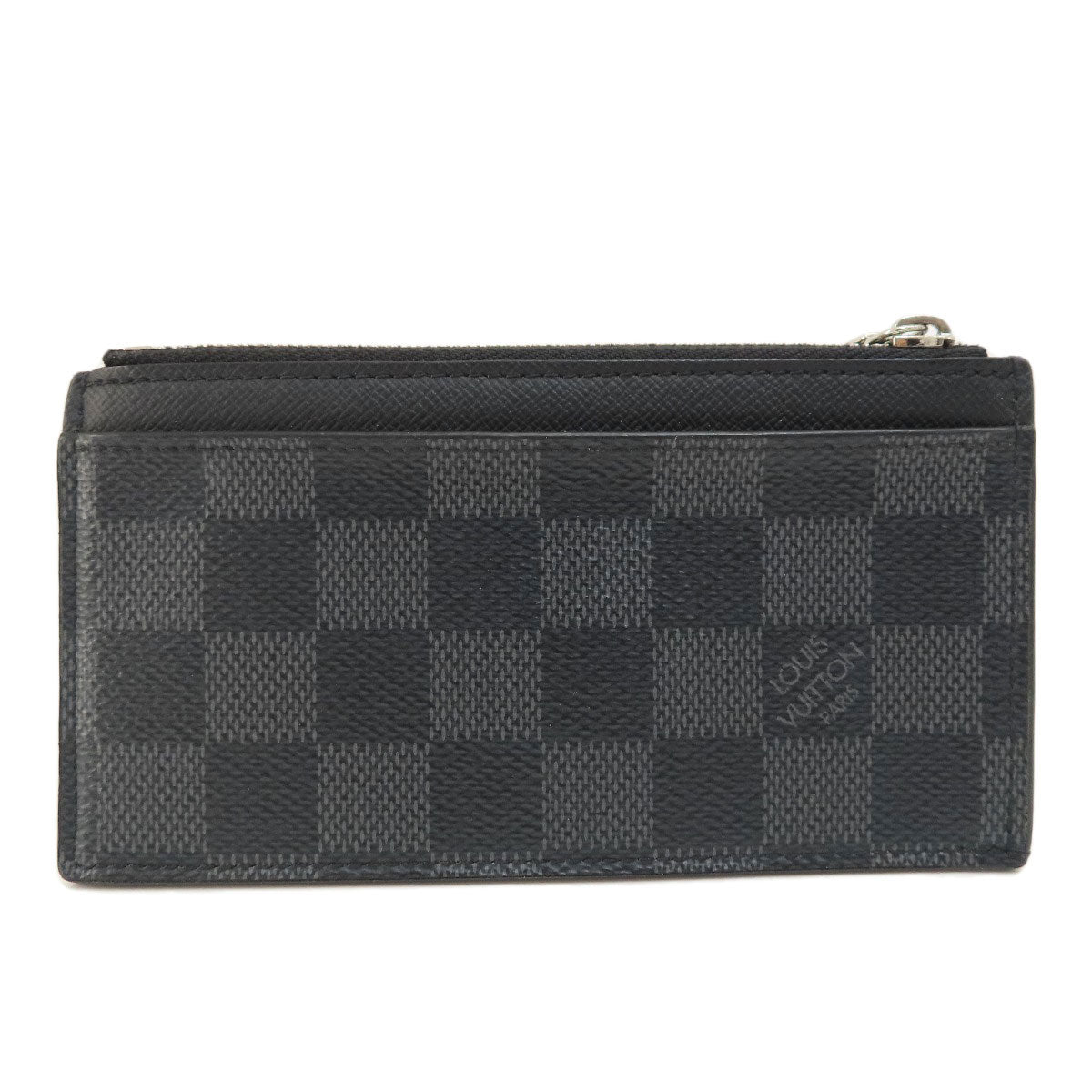 Louis Vuitton Coin Case N64038 Damier Canvas Black Coin Card Holder Damier Graphite Mens