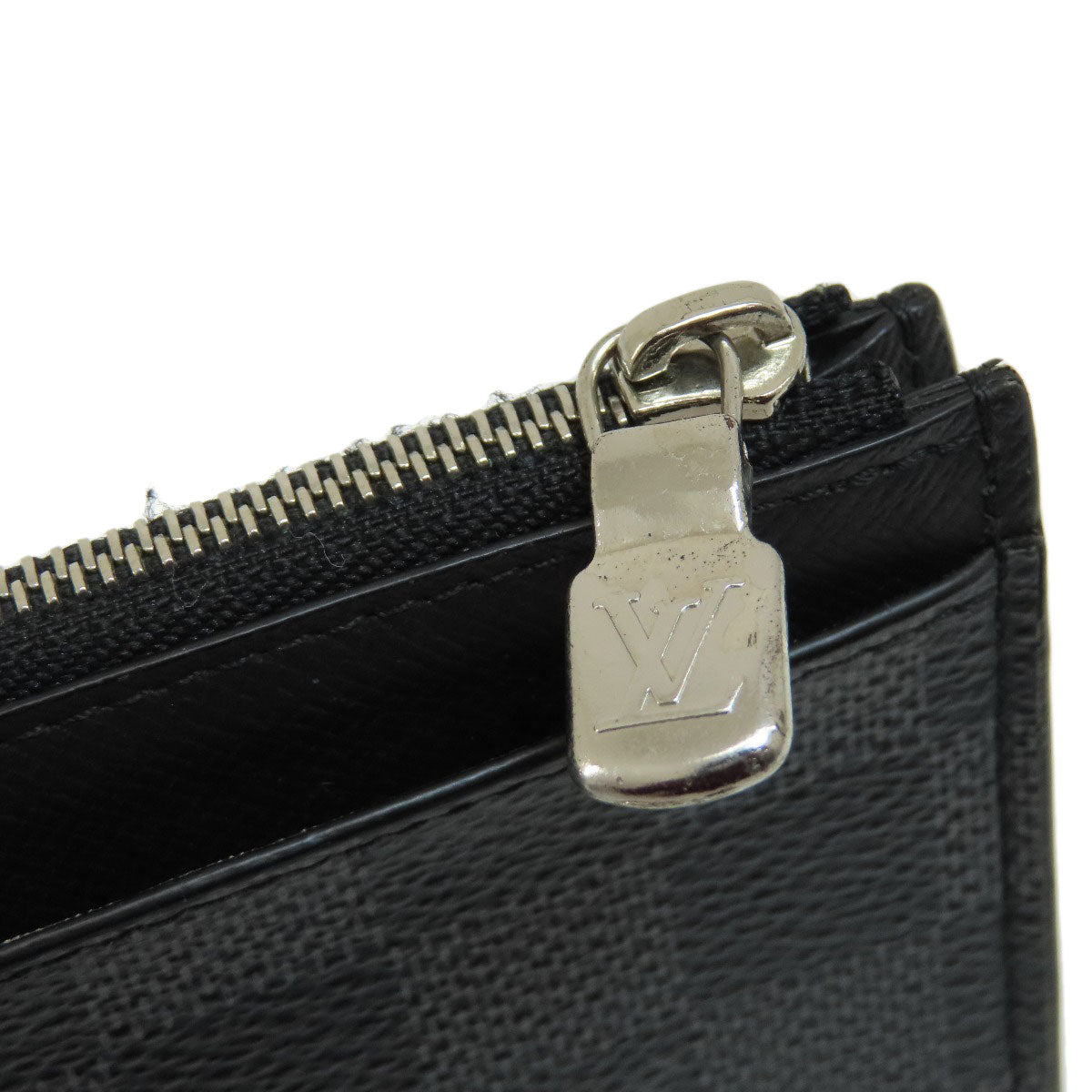Louis Vuitton Coin Case N64038 Damier Canvas Black Coin Card Holder Damier Graphite Mens