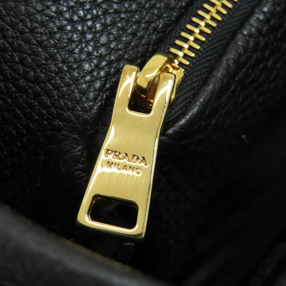 Prada Tote Bag Leather Black Logo Women