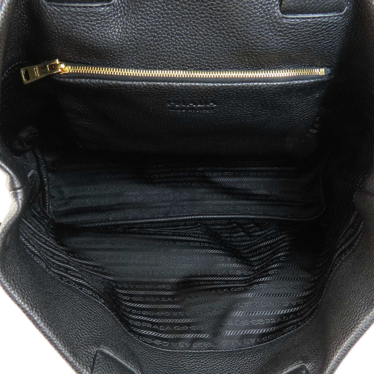 Prada Tote Bag Leather Black Logo Women