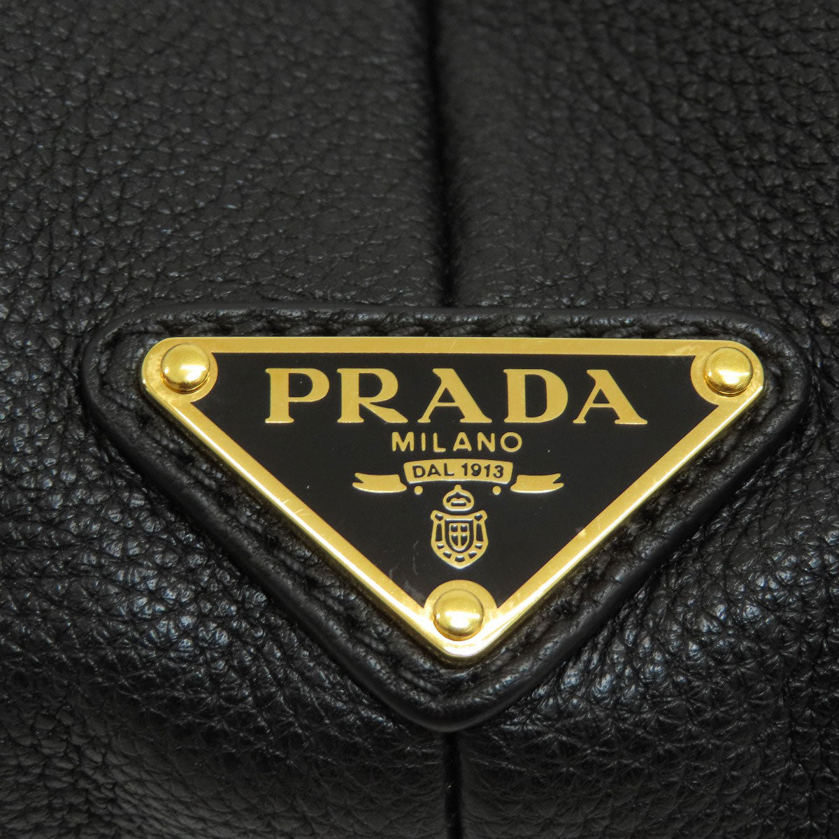 Prada Tote Bag Leather Black Logo Women