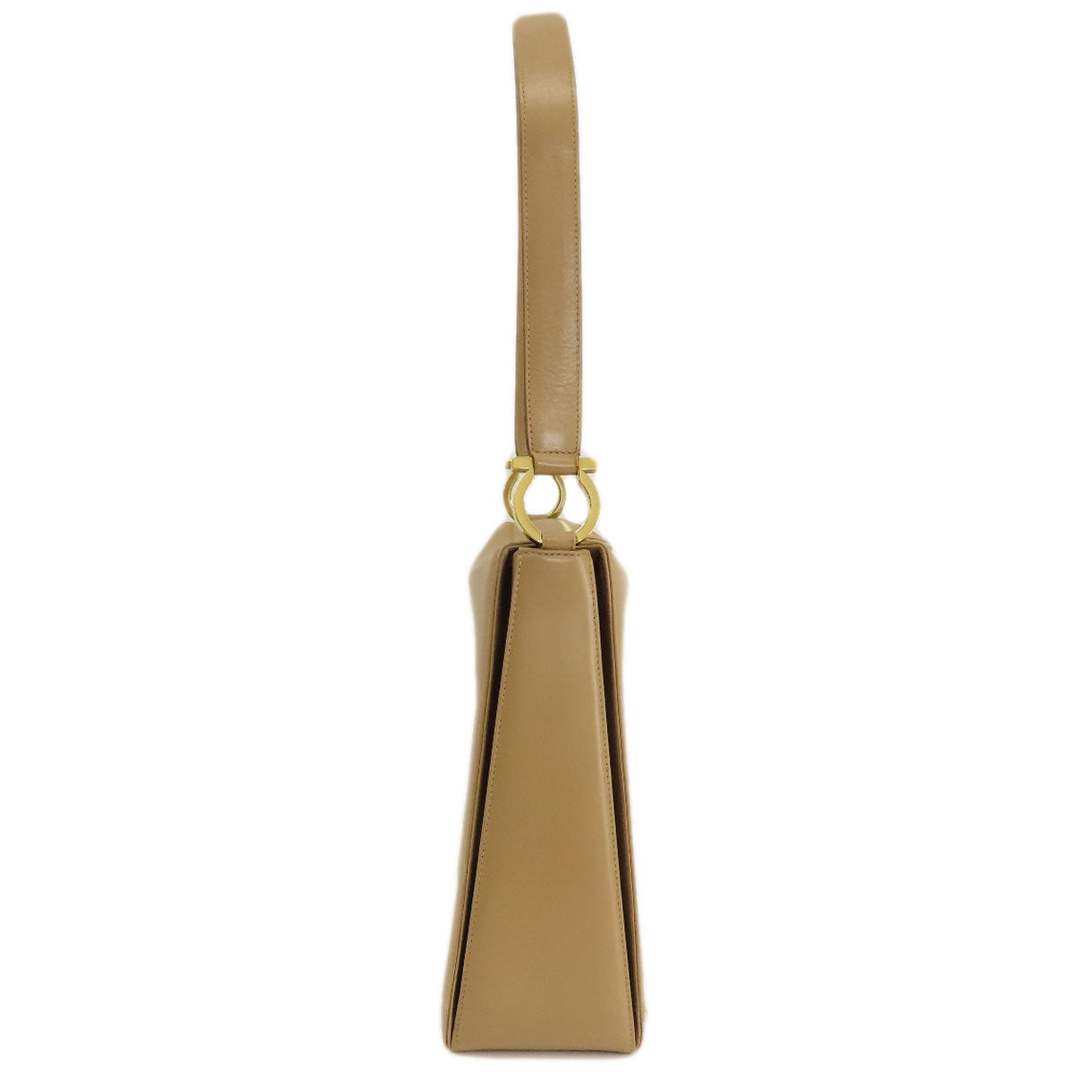 Salvatore Ferragamo Shoulder Bag Leather Beige Gancinimetal Women