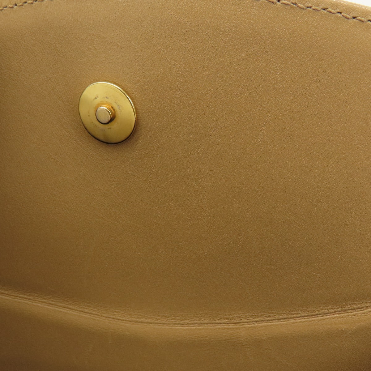 Salvatore Ferragamo Shoulder Bag Leather Beige Gancinimetal Women