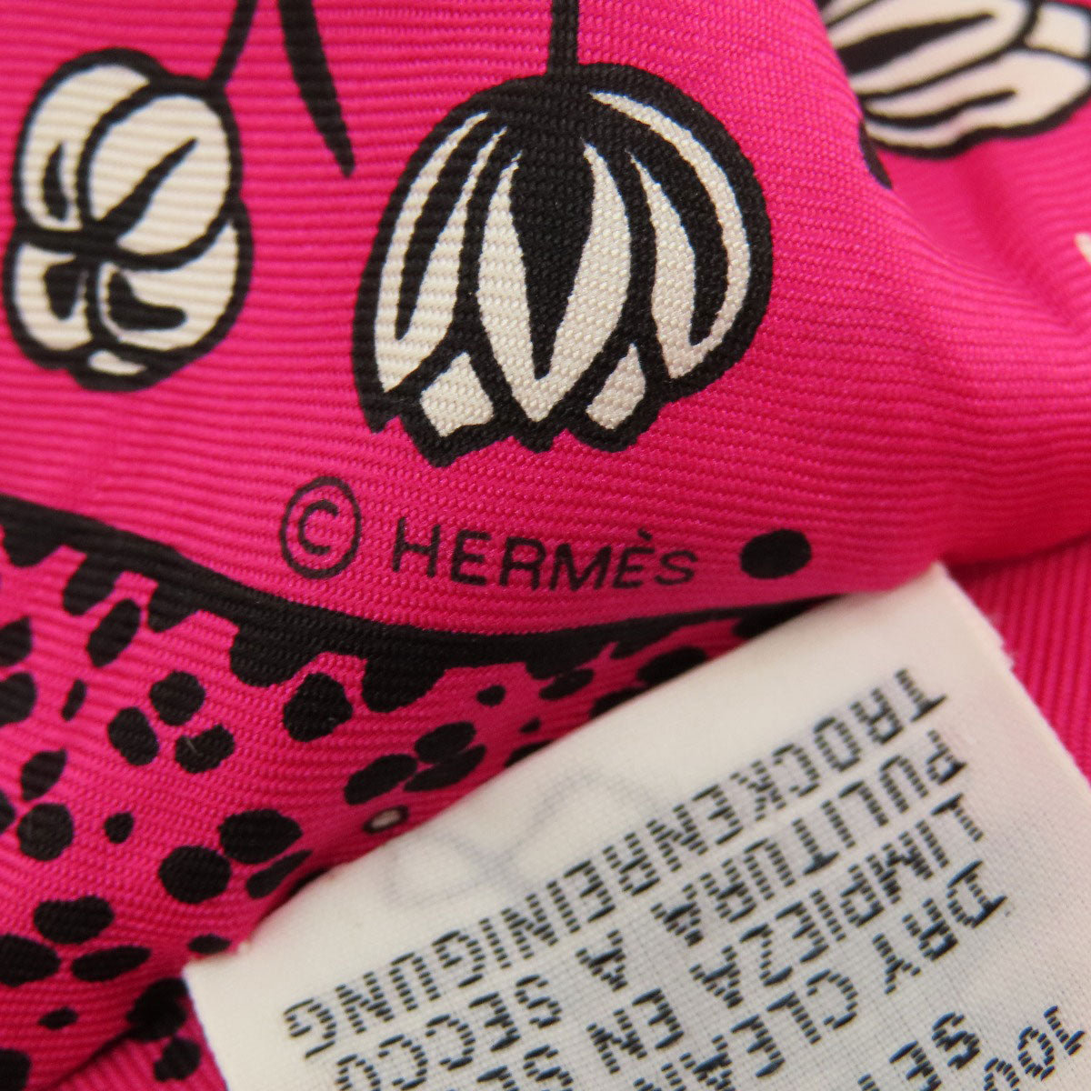 Hermes Scarf Silk Pink Twilly Women