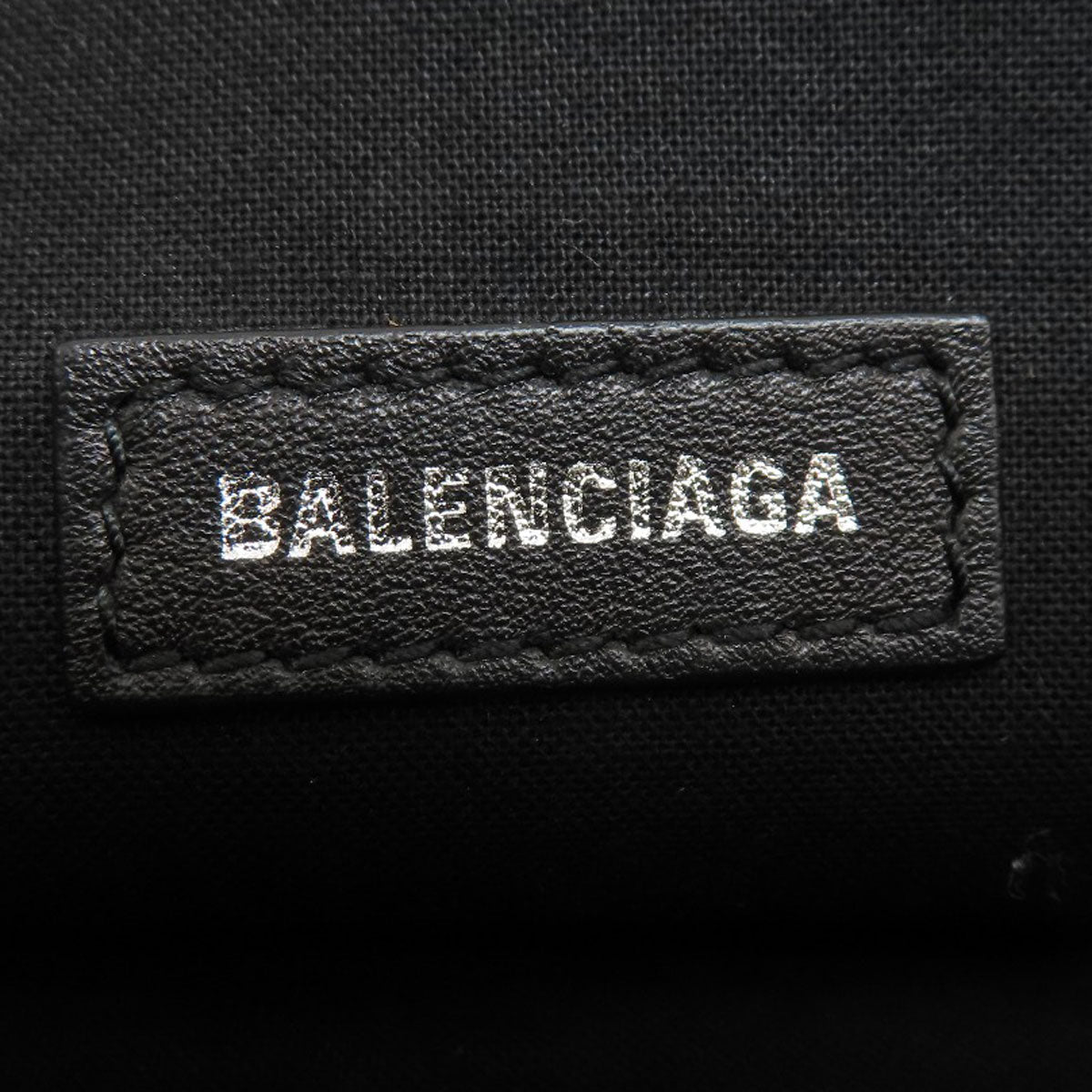 Balenciaga Clutch Bag 373834 Leather Black Logo Women