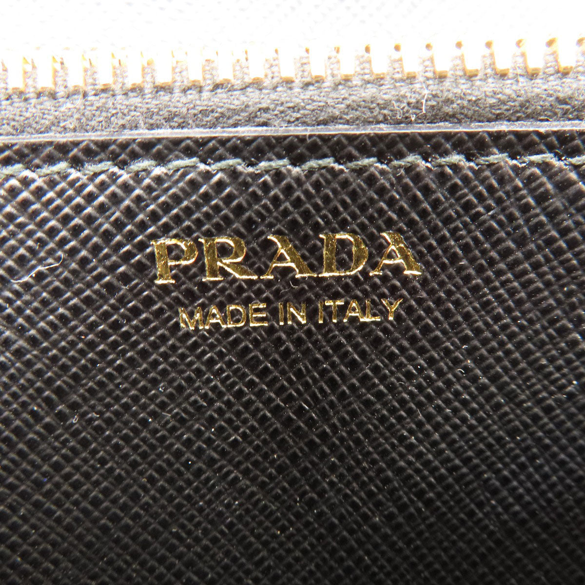 Prada Long Wallet Purse Leather Black Logo Saffiano Women