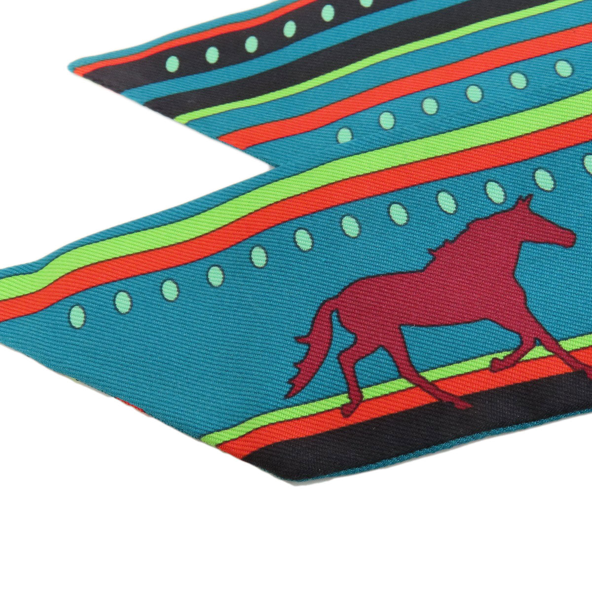 Hermes Scarf Silk Green Twilly Women