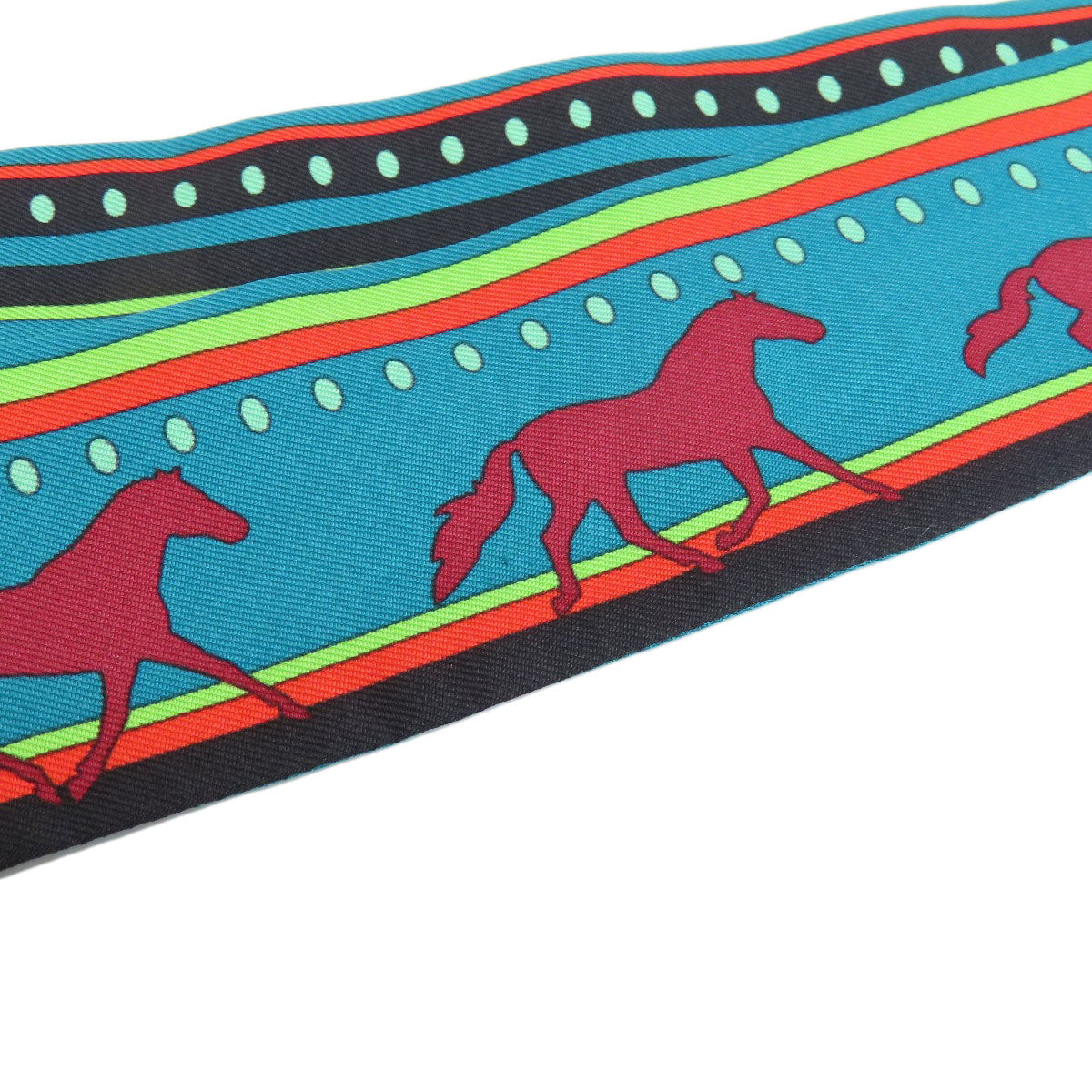 Hermes Scarf Silk Green Twilly Women