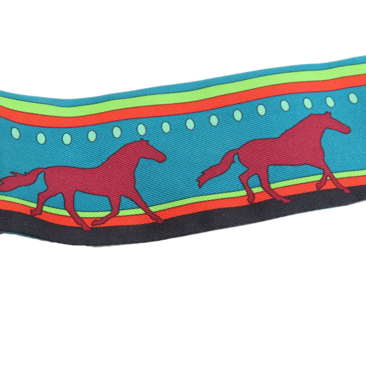 Hermes Scarf Silk Green Twilly Women