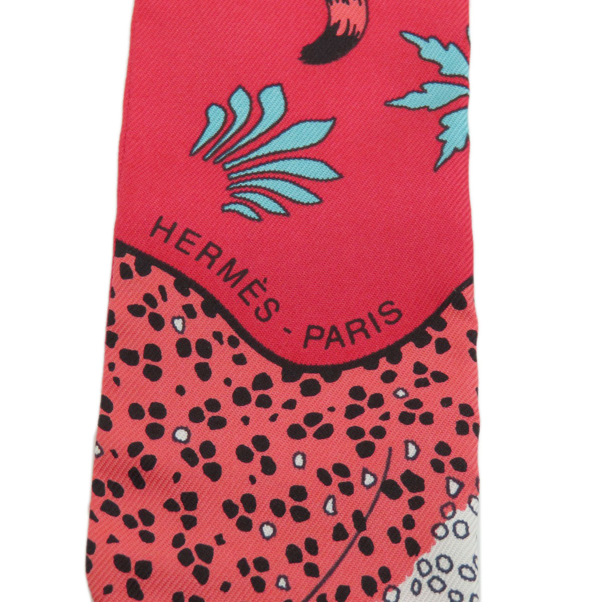 Hermes Scarf Silk Red Twilly Women