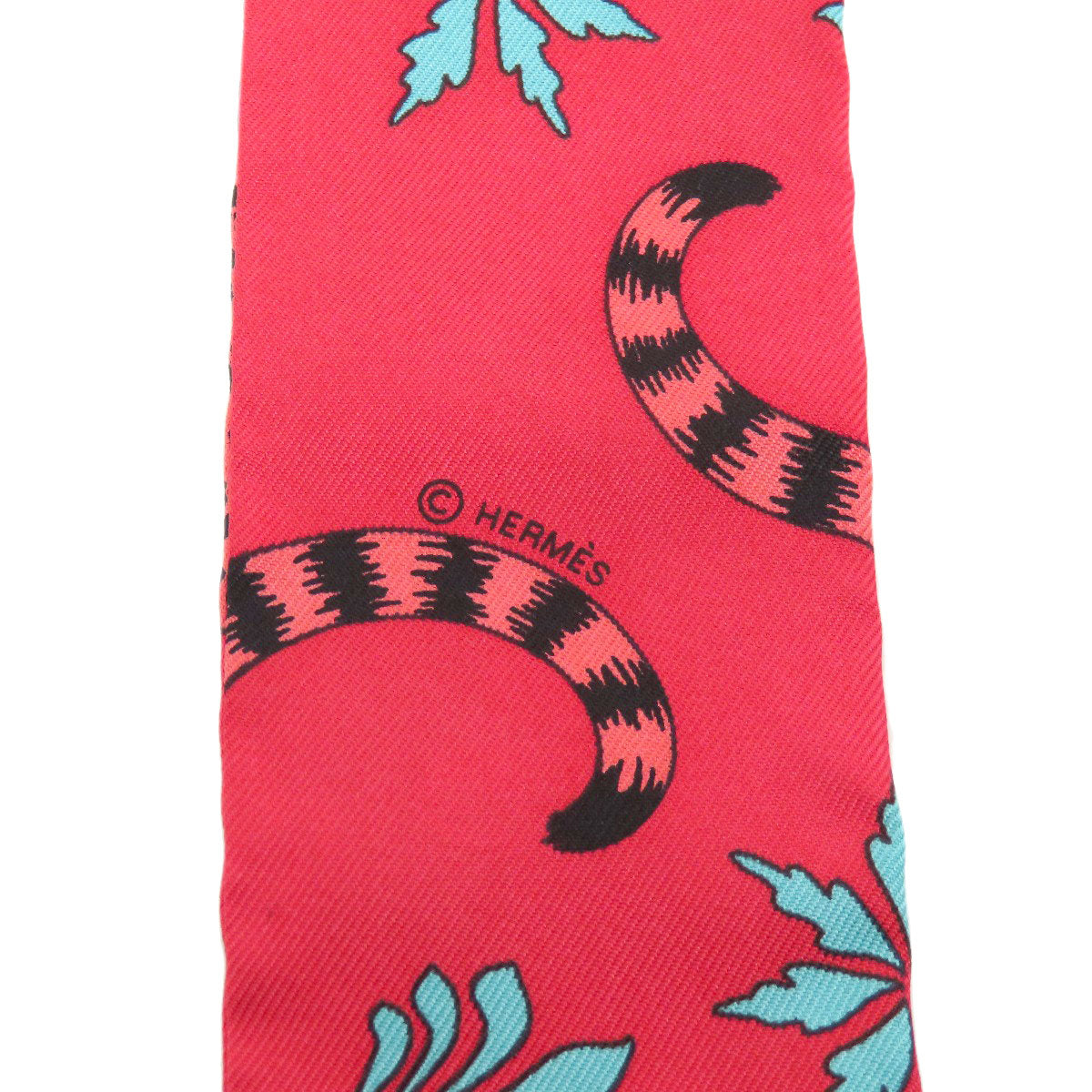 Hermes Scarf Silk Red Twilly Women