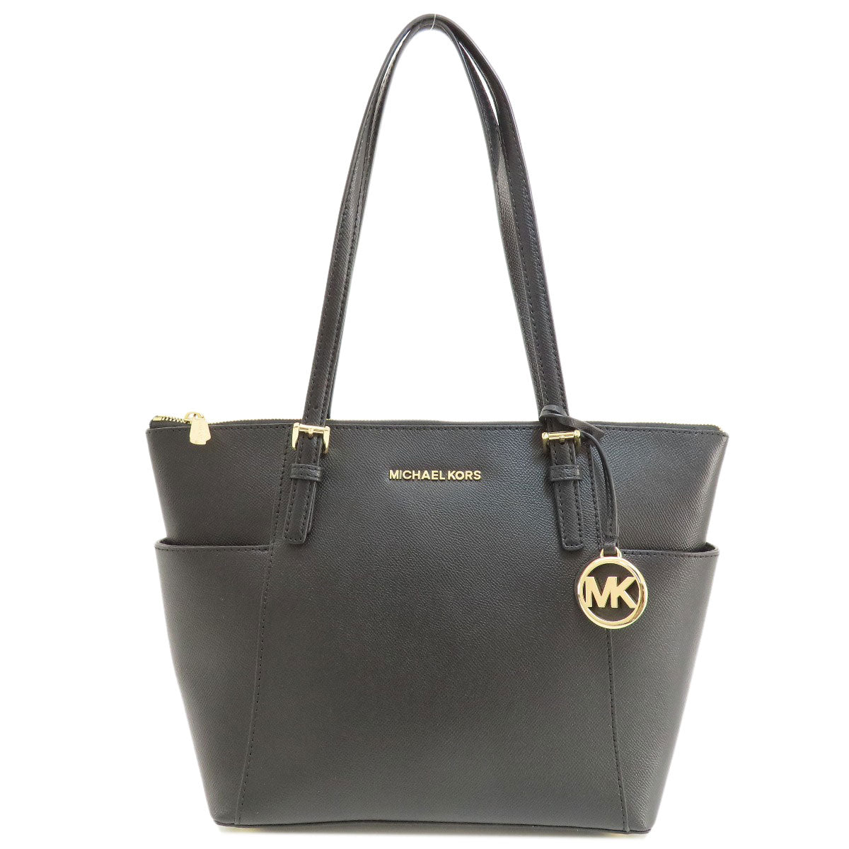 Michael Kors Tote Bag Leather Black Logo Women