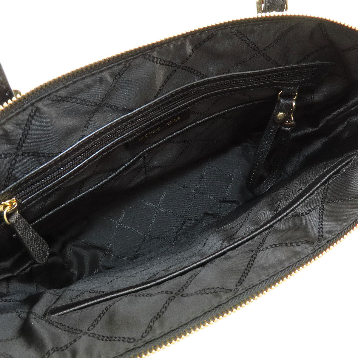 Michael Kors Tote Bag Leather Black Logo Women