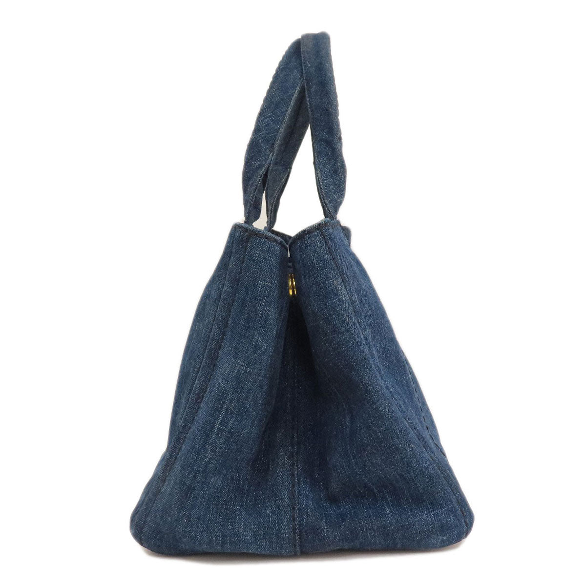 Prada Tote Bag B1877B Denim Blue Canapa Women