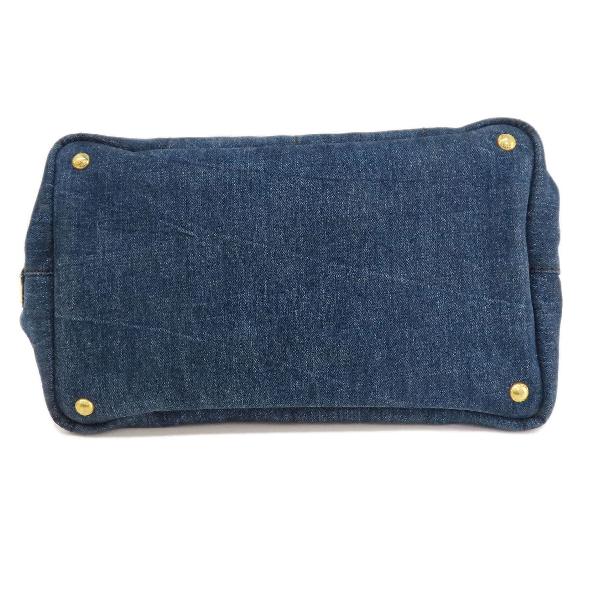 Prada Tote Bag B1877B Denim Blue Canapa Women