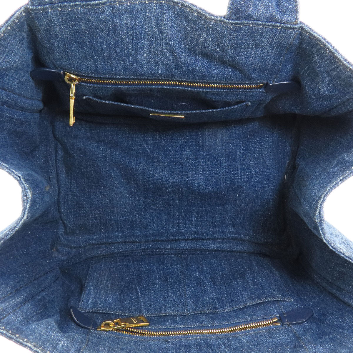 Prada Tote Bag B1877B Denim Blue Canapa Women