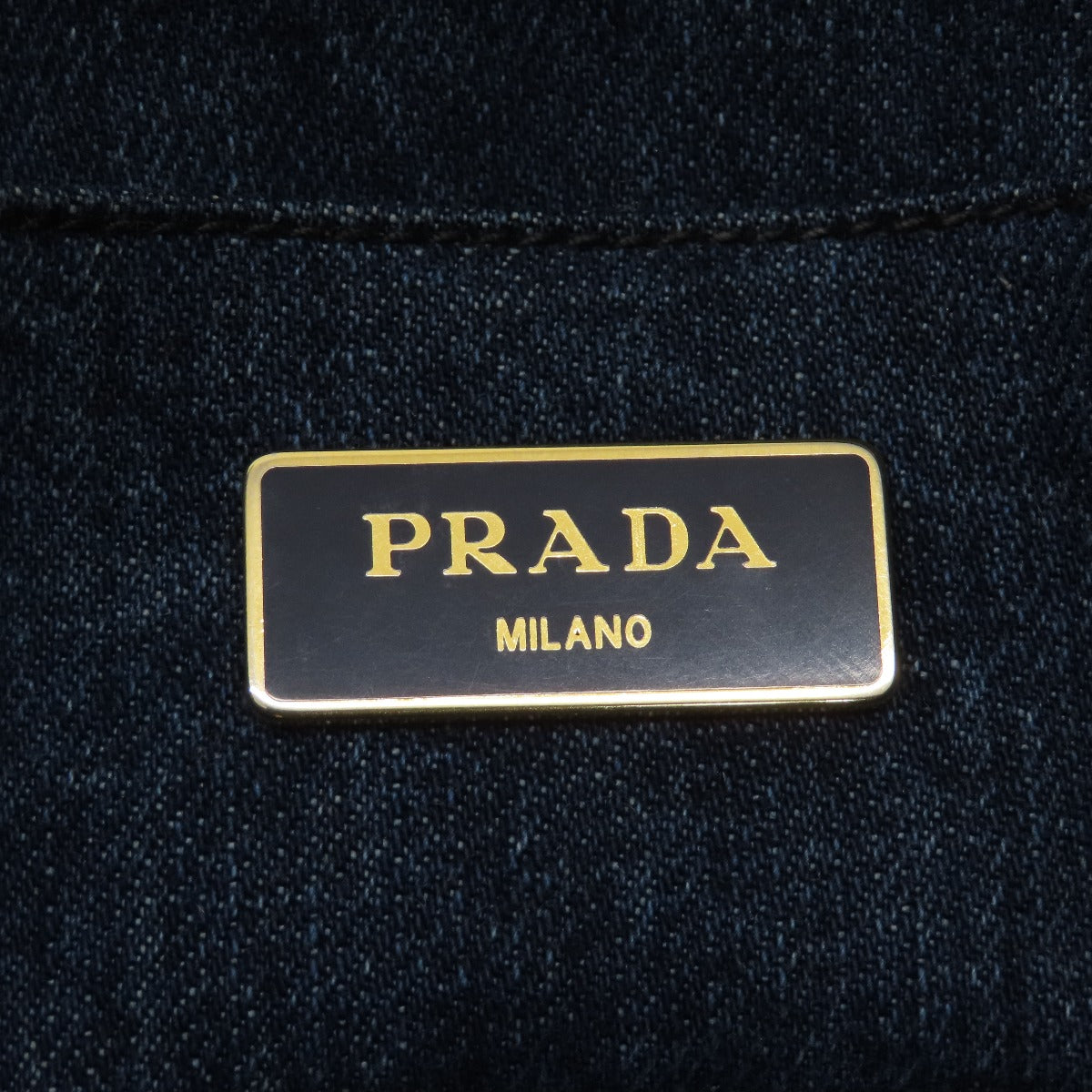 Prada Tote Bag B1877B Denim Blue Canapa Women