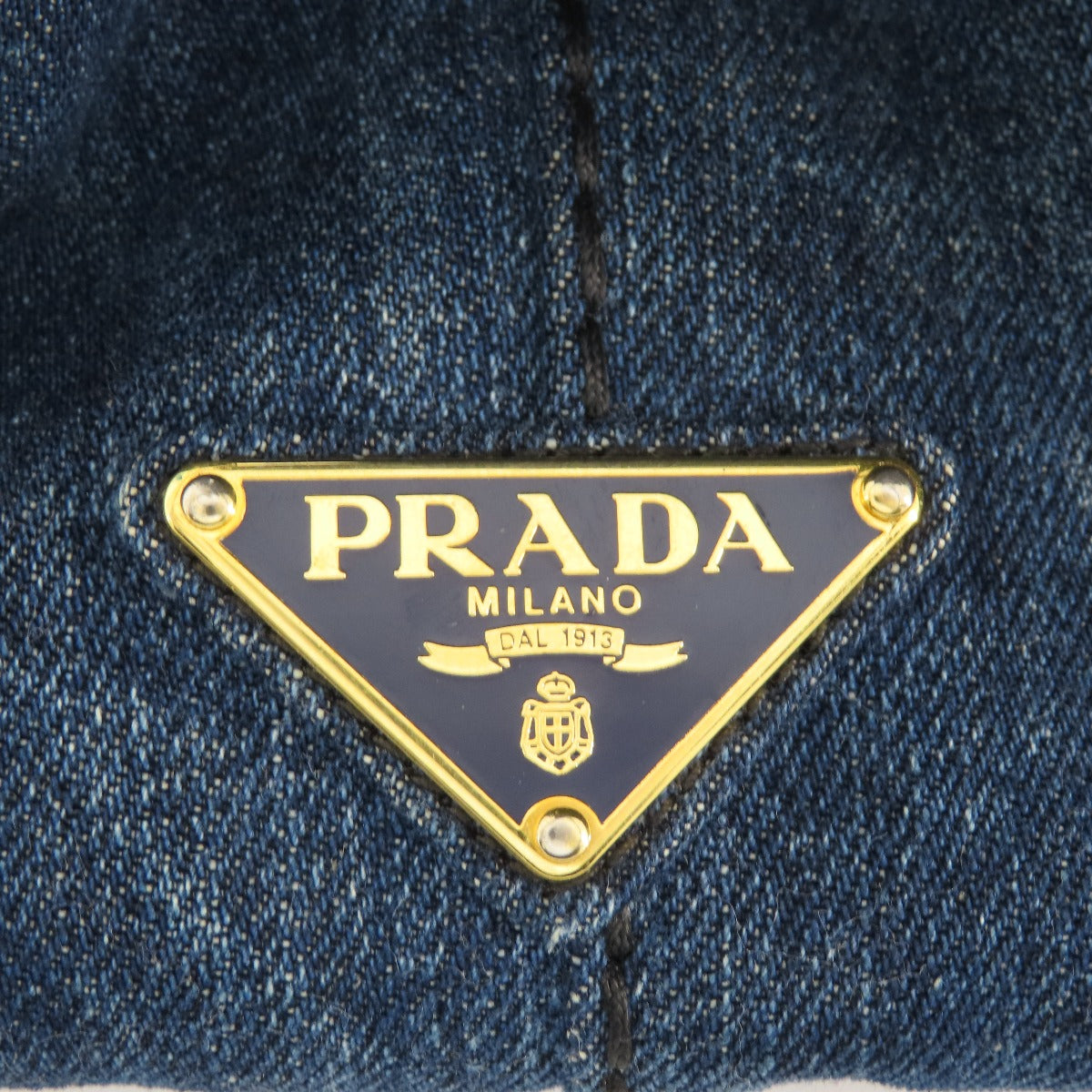Prada Tote Bag B1877B Denim Blue Canapa Women