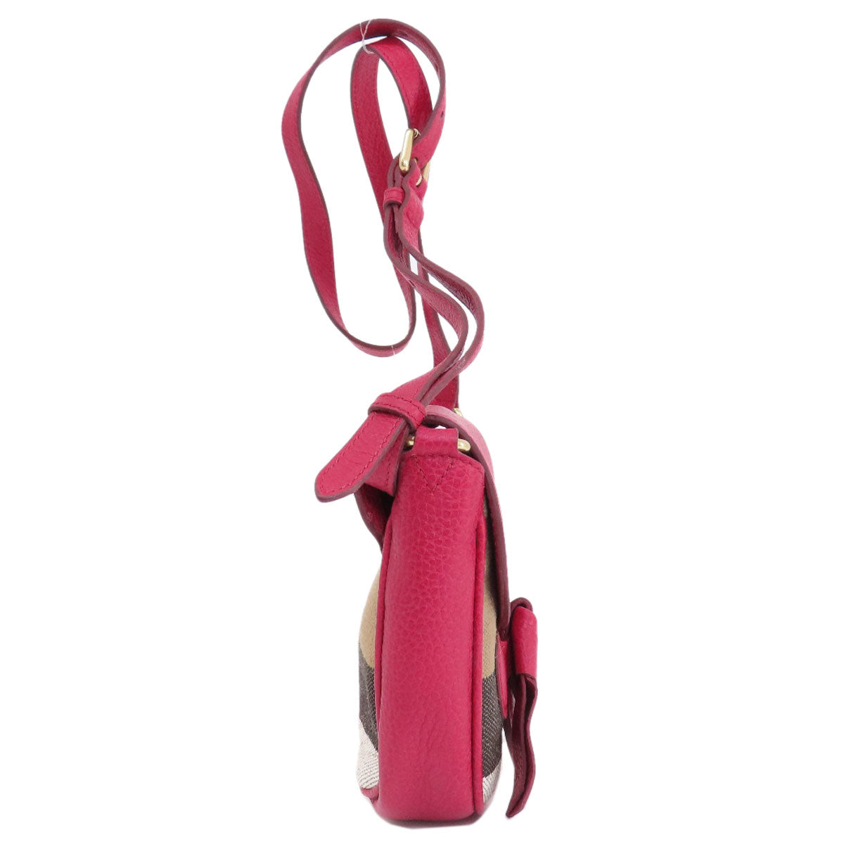 Burberry Shoulder Bag Leather Red Mini Cross Body Women