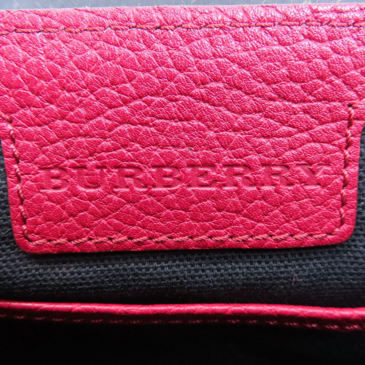 Burberry Shoulder Bag Leather Red Mini Cross Body Women