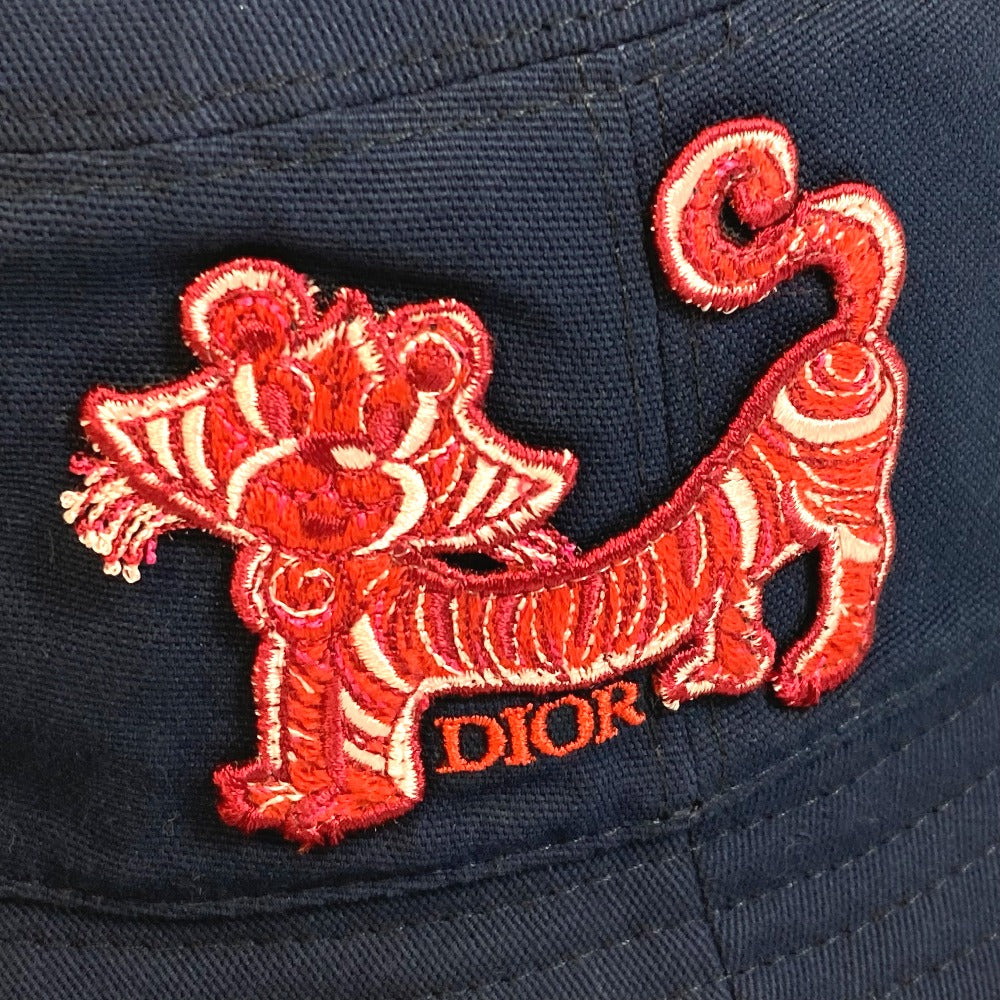 Dior Hat Cotton Blue Embroidered Tiger Patch Kenny Scharf Unisex(Unisex) M