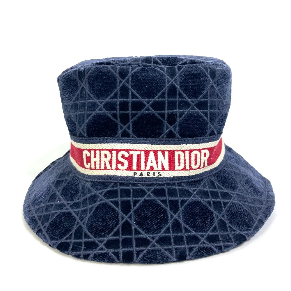 Dior Hat 15Can923X134 Cotton / Silk / Viscose Polyester Navy 21Aw Velor Canage Logo Bob