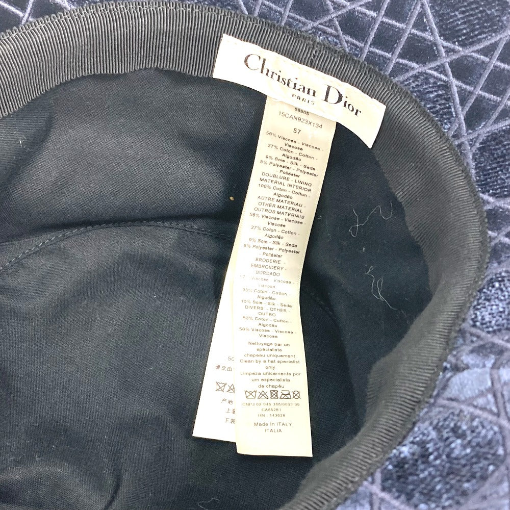 Dior Hat 15Can923X134 Cotton / Silk / Viscose Polyester Navy 21Aw Velor Canage Logo Bob