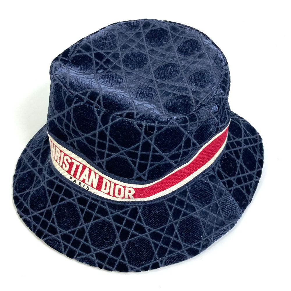 Dior Hat 15Can923X134 Cotton / Silk / Viscose Polyester Navy 21Aw Velor Canage Logo Bob