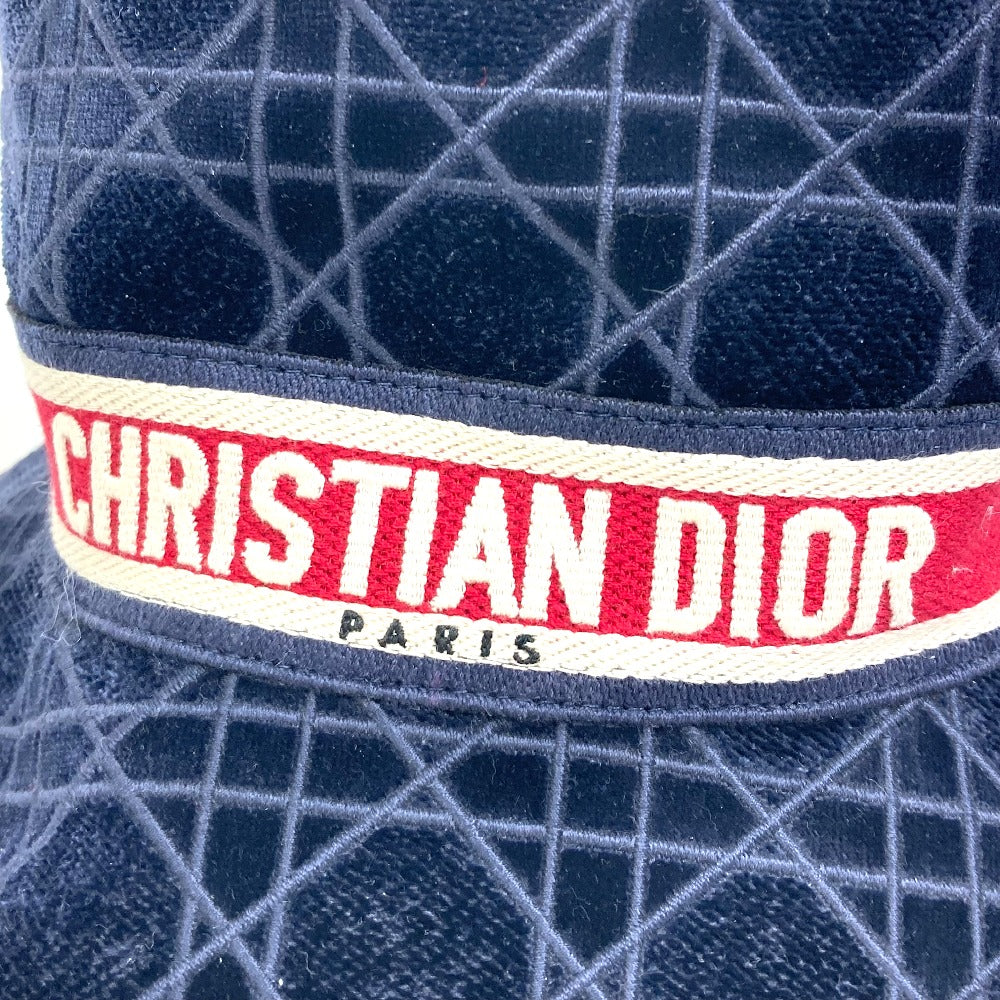 Dior Hat 15Can923X134 Cotton / Silk / Viscose Polyester Navy 21Aw Velor Canage Logo Bob