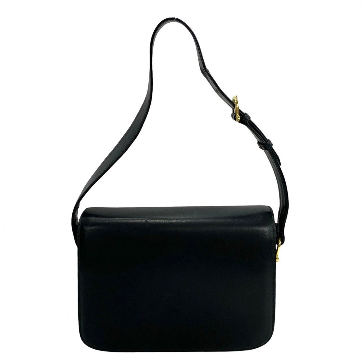 Celine Shoulder Bag Calfskin, Leather Black Logo Carriage Metal Women