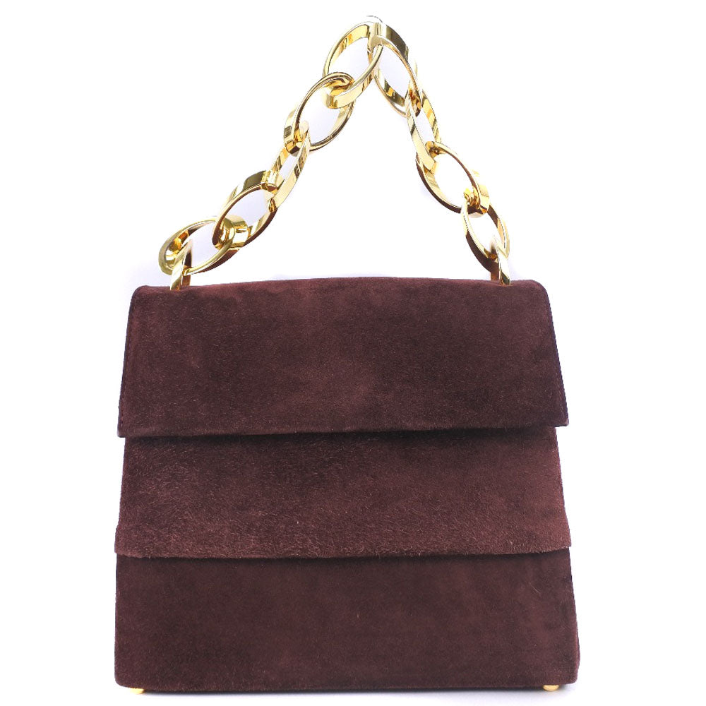 Salvatore Ferragamo Handbag Suede Brown 2Wayshoulder Back Women