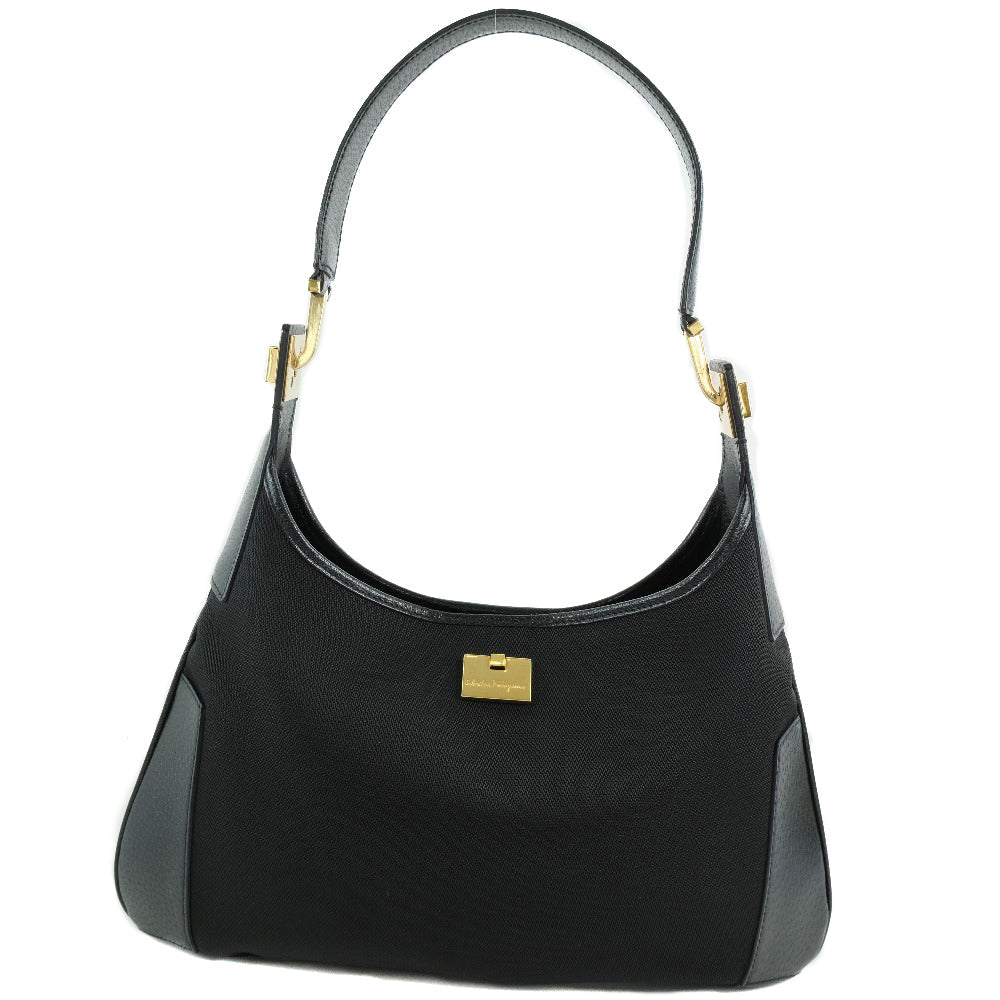 Salvatore Ferragamo Shoulder Bag 21-1898 Canvas Black Women