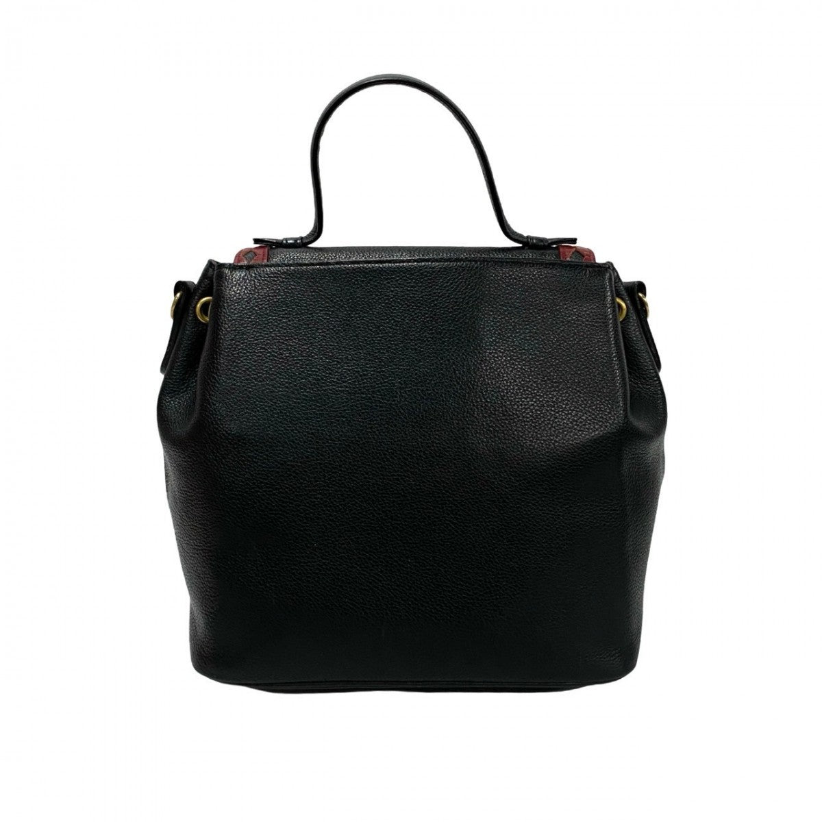 Yves Saint Laurent Shoulder Bag Leather Black Ysl Punching Women