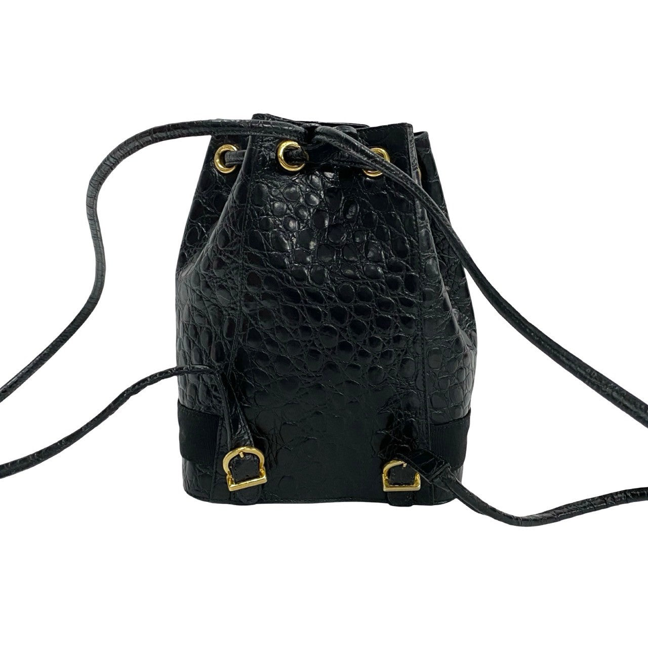 Salvatore Ferragamo Backpack Leather Black Vala Ribbon Metal Women