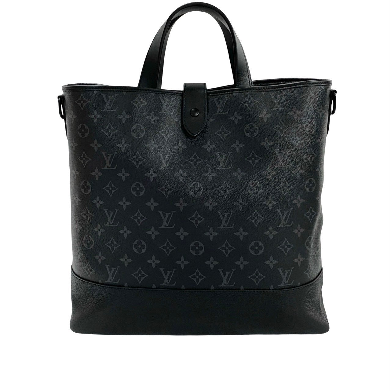 Louis Vuitton Shoulder Bag M45914 Leather Black Monogram Eclipse Saumur Mens