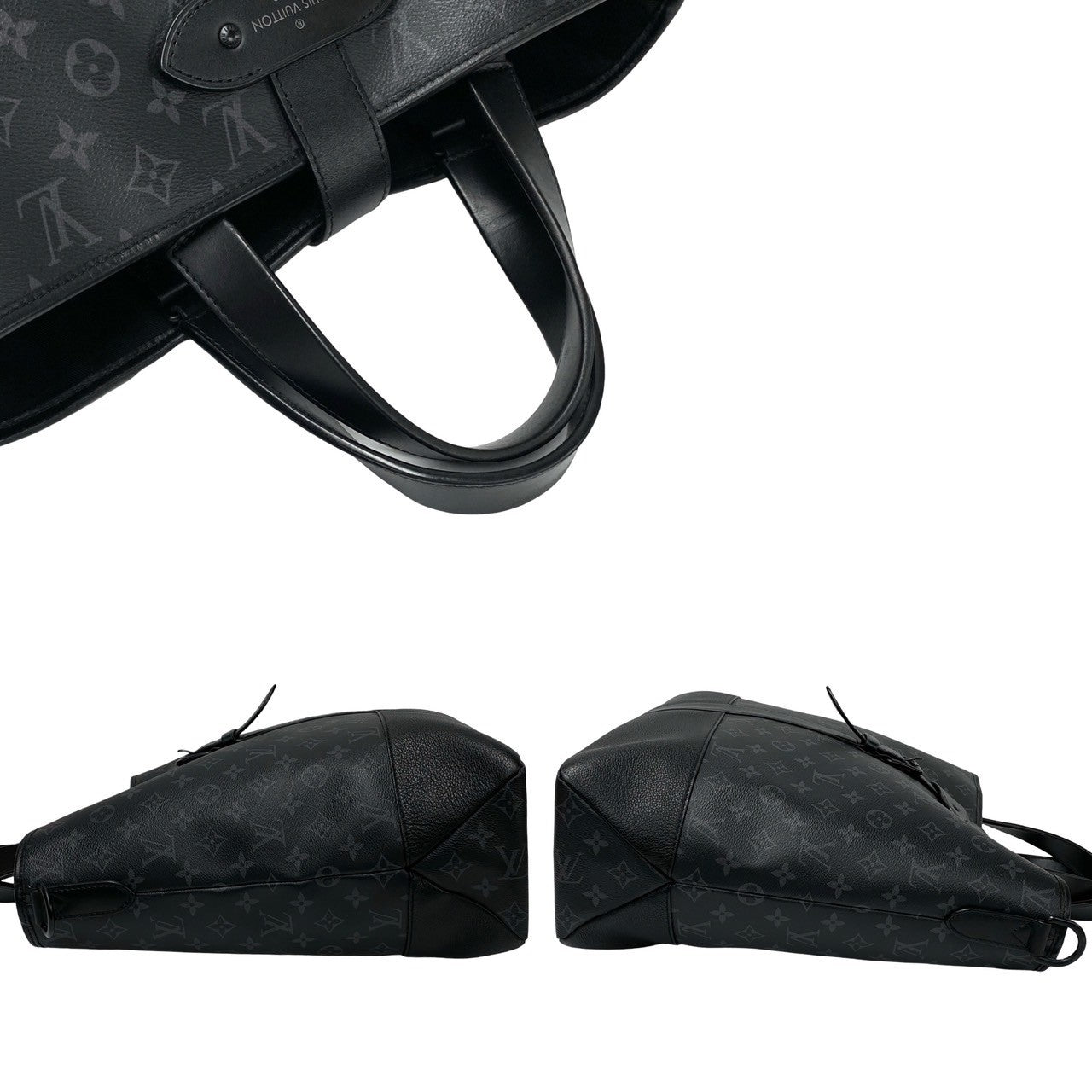 Louis Vuitton Shoulder Bag M45914 Leather Black Monogram Eclipse Saumur Mens