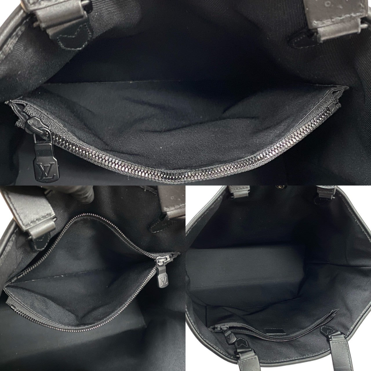 Louis Vuitton Shoulder Bag M45914 Leather Black Monogram Eclipse Saumur Mens
