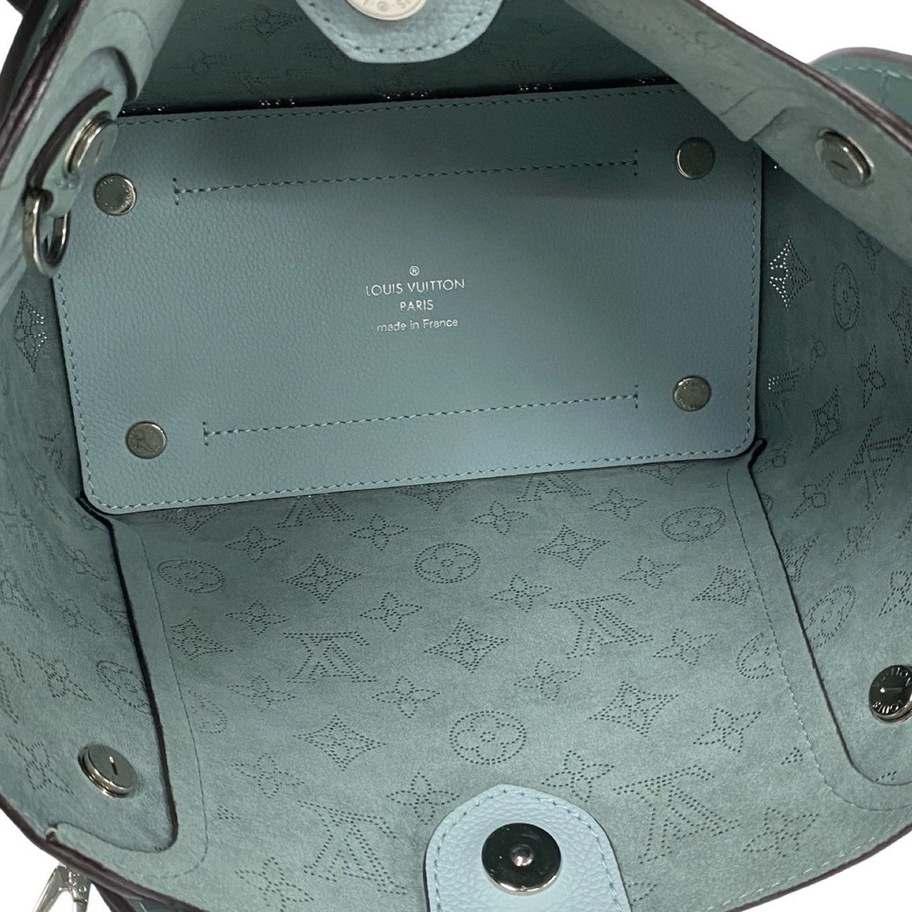 Louis Vuitton Shoulder Bag M55905 Mahina Leather Blue Monogram Mahina Hina Pm Women