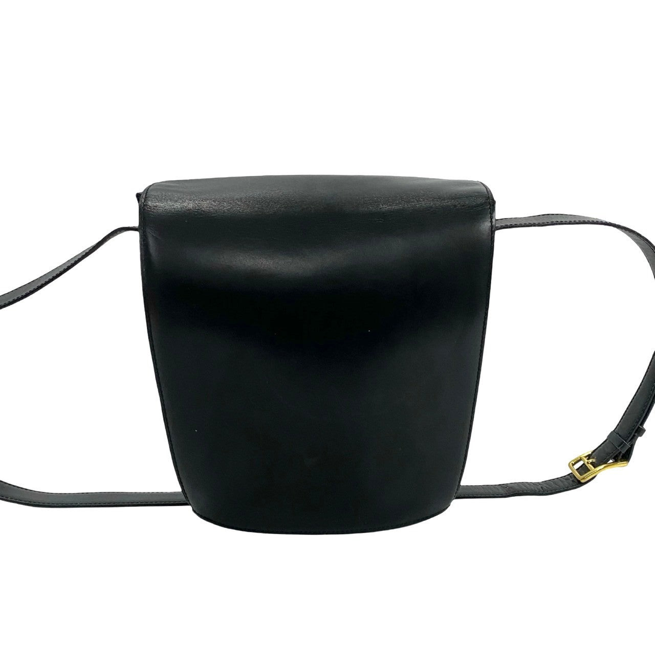 Celine Shoulder Bag Calfskin, Leather Black Gancini Logo Metal Women