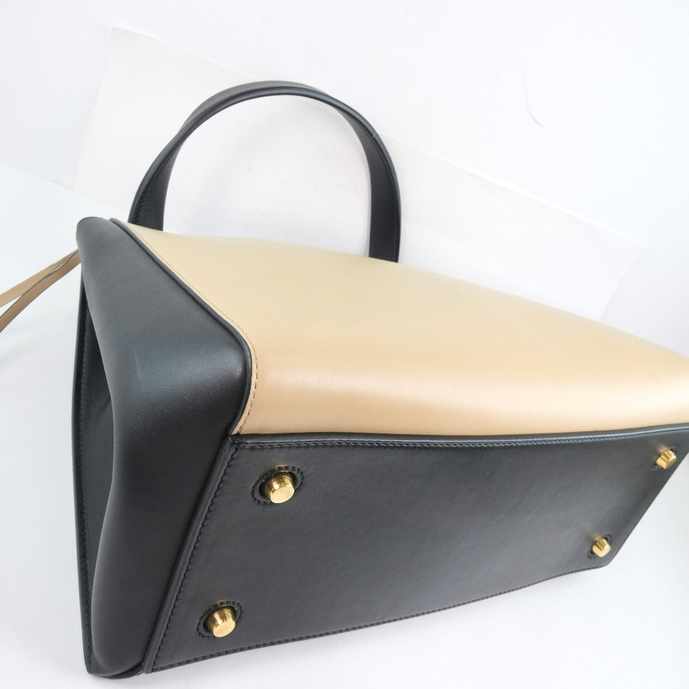 Celine Handbag 172613 Calfskin Beige Medium Edge Women
