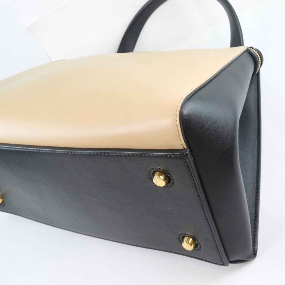 Celine Handbag 172613 Calfskin Beige Medium Edge Women