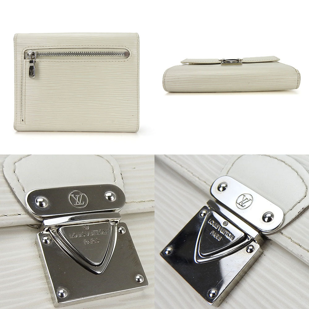 Louis Vuitton Tri-Fold Wallet M5801J Epi Leather White Portefeuille And Koala Women