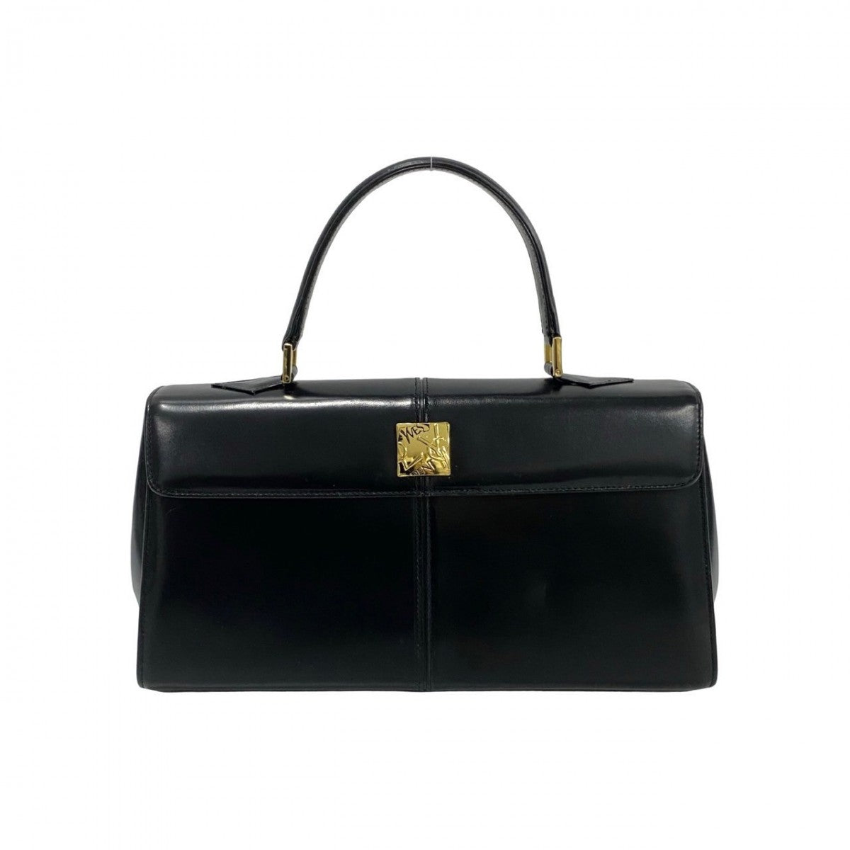 Yves Saint Laurent Handbag Calfskin, Leather Black Ysl Logo Women
