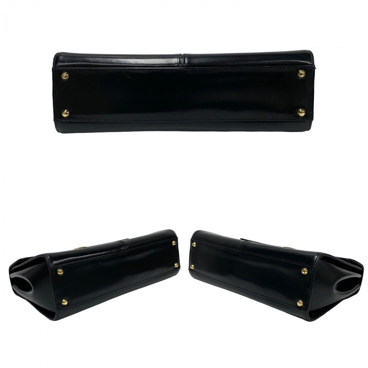 Yves Saint Laurent Handbag Calfskin, Leather Black Ysl Logo Women