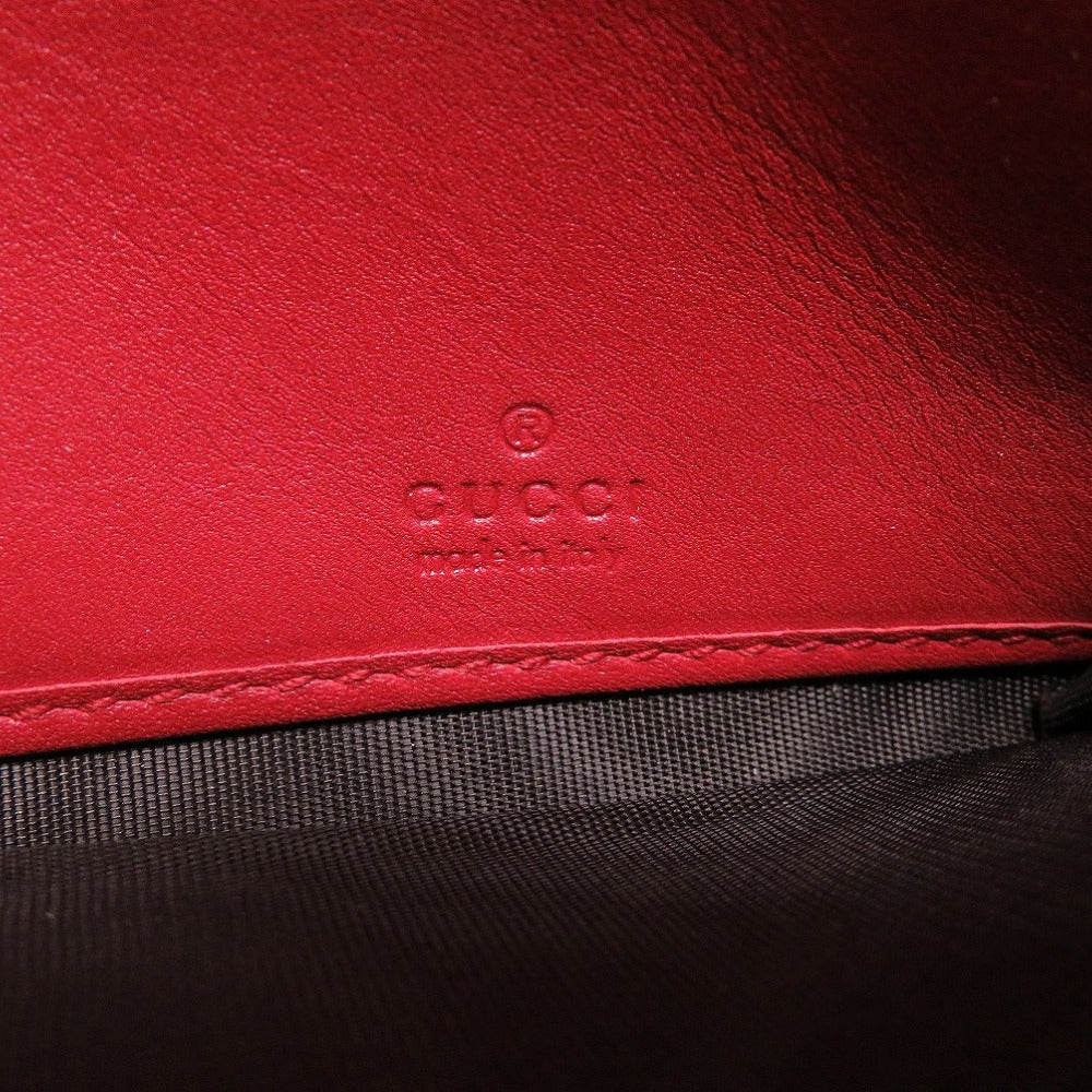 Gucci Long Wallet Purse 453390 Leather Red Bifold Gg Embossed Women(Unisex)