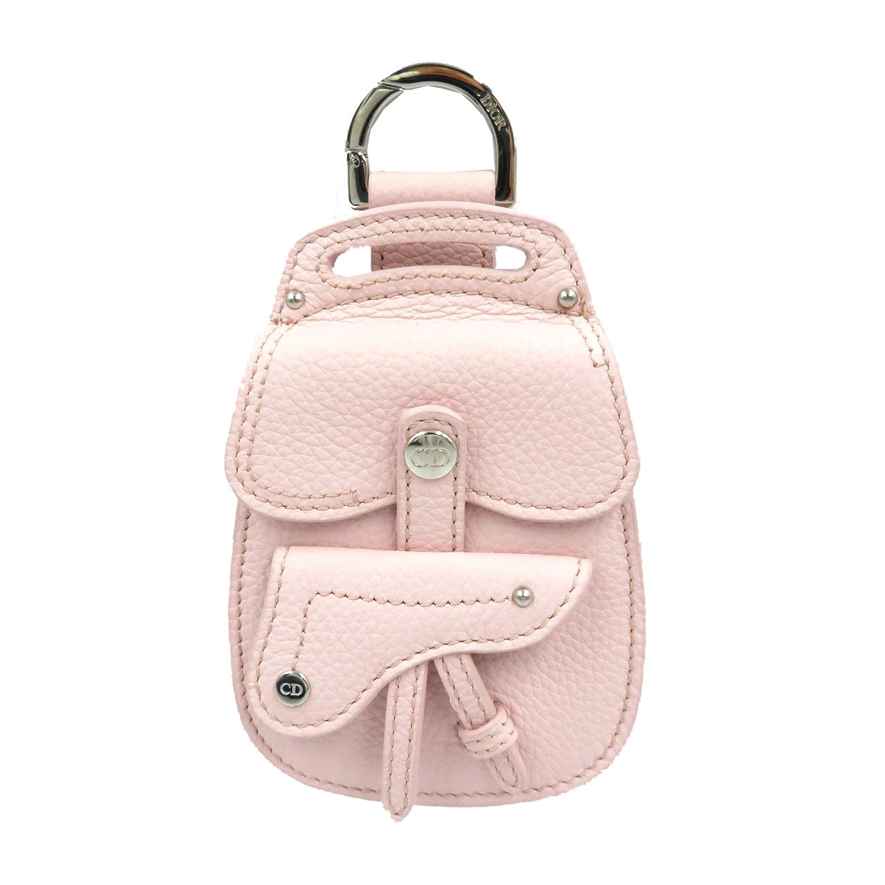 Christian Dior Key Ring Leather Pink Women