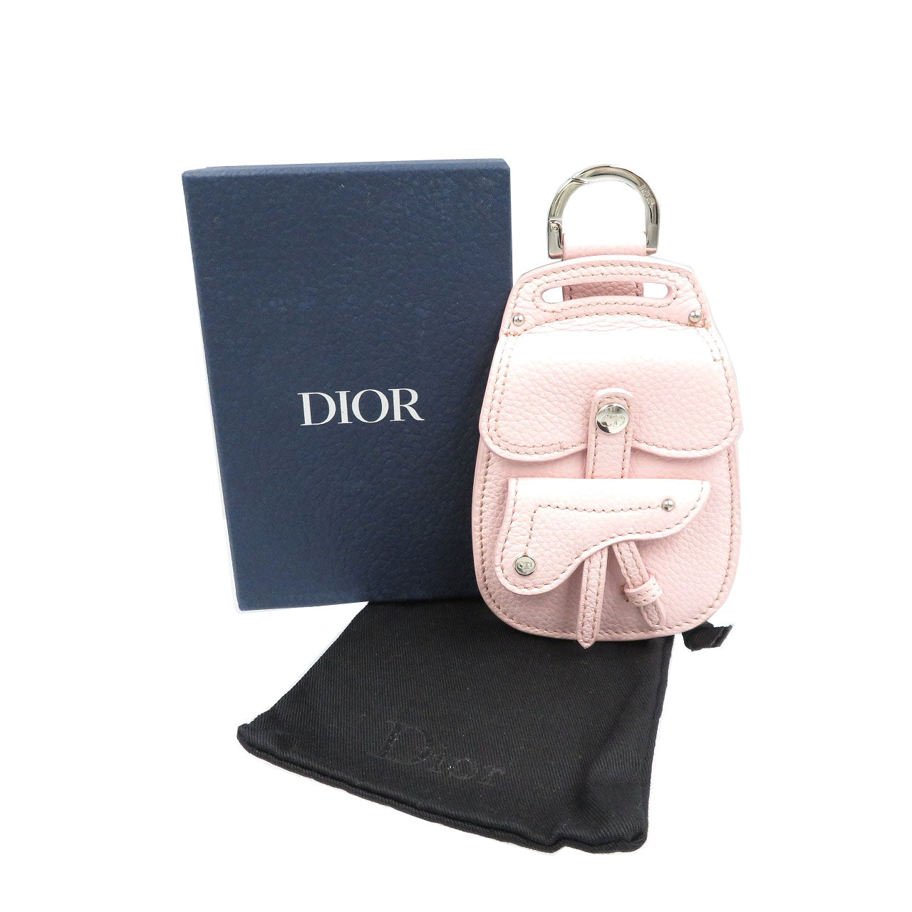 Christian Dior Key Ring Leather Pink Women